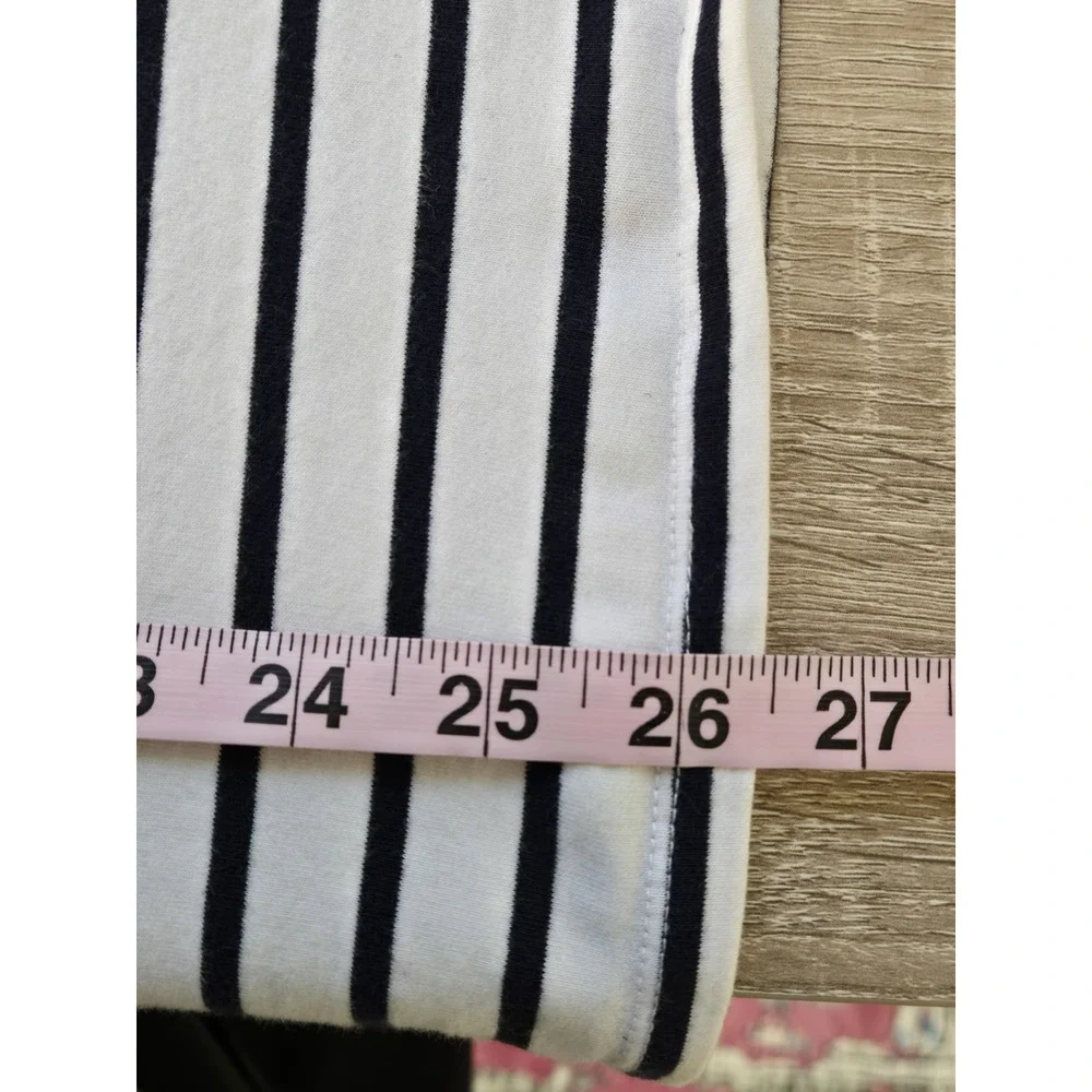 FEVER Women's Striped 3/4 Flared Sleeve Knit Top 2X Navy Blue White Floral Boho - Picture 13 of 13